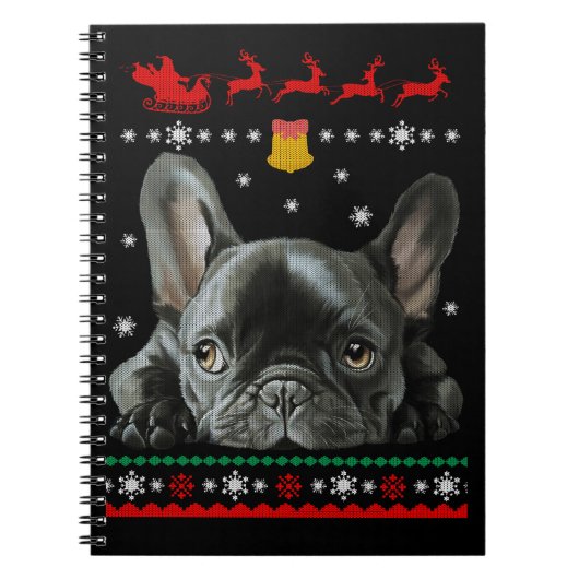 ブルドフランスのッグ | FrenchieとのMerry Christmas ノートブック (正面)