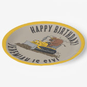 ブルドライビングブルドーザーパーソナライズされた誕生日 ペーパープレート (アングル)