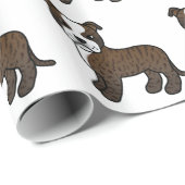 ブルドルと白のステフィーかわいい漫画の犬のパターン ラッピングペーパー (ロールコーナー)