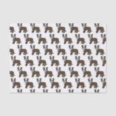 ブルドルと白のステフィーかわいい漫画の犬のパターン 薄葉紙 (正面)