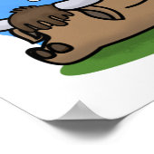 ブルドーザーおもしろいアニマルブルパン ポスター (角)