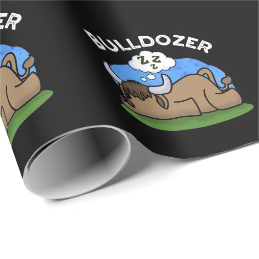 ブルドーザーおもしろいアニマルブルプンダークBG ラッピングペーパー (ロールコーナー)