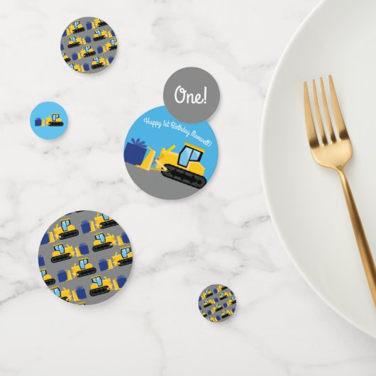 ブルドーザーかわいい1st誕生日パーティー建築 コンフェッティ (グループ)