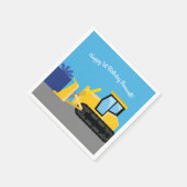 ブルドーザーかわいい1st誕生日パーティー建築 スタンダードカクテルナプキン (角)