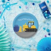 ブルドーザーかわいい1st誕生日パーティー建築 ペーパープレート (パーティー)