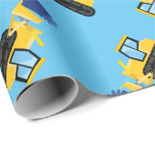 ブルドーザーかわいい1st誕生日パーティー建築 ラッピングペーパー (ロールコーナー)