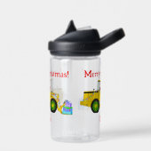 ブルドーザーでクリスマス・サンタを祝ってプレゼント ウォーターボトル (左面)