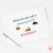 ブルドーザーのジョーク 長方形シール (封筒)