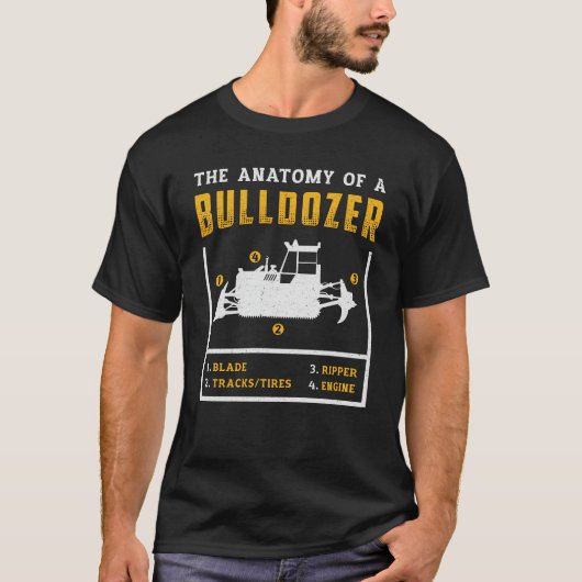 ブルドーザーの建築労働者の構造 Tシャツ (正面)