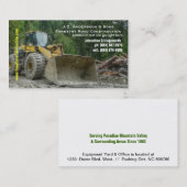 ブルドーザーの重い道路工事の地球移動 名刺 (正面/裏面)