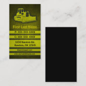 ブルドーザーの黄色くグランジでカスタムな名刺 名刺 (正面/裏面)