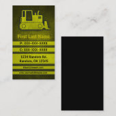 ブルドーザーの黄色くグランジでカスタムな建築カード 名刺 (正面/裏面)