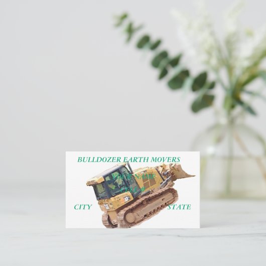 ブルドーザーアース引越し業者名刺 名刺 (スタンド正面)