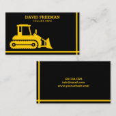 ブルドーザーイエローアンドブラック建築 名刺 (正面/裏面)