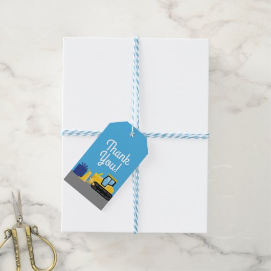 ブルドーザーキュート子供の誕生日パーティー建築 ギフトタグ (より糸付き)