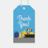 ブルドーザーキュート子供の誕生日パーティー建築 ギフトタグ (正面)