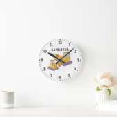 ブルドーザースガールズルームデコール建築チーム ラウンド壁時計 (ホーム)