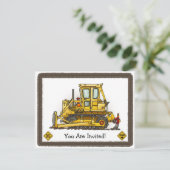 ブルドーザードーザーキッズパーティの招待状 招待状 (スタンド正面)
