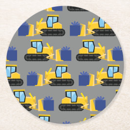 ブルドーザーバースデーパーティー建築 ラウンドペーパーコースター