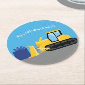 ブルドーザーバースデーパーティー建築 ラウンドペーパーコースター (アングル)