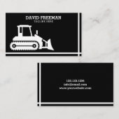 ブルドーザーブラック&ホワイト建築 名刺 (正面/裏面)