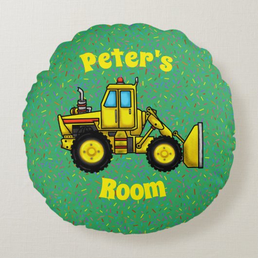 ブルドーザーラウンド装飾用クッション ラウンドクッション (正面)