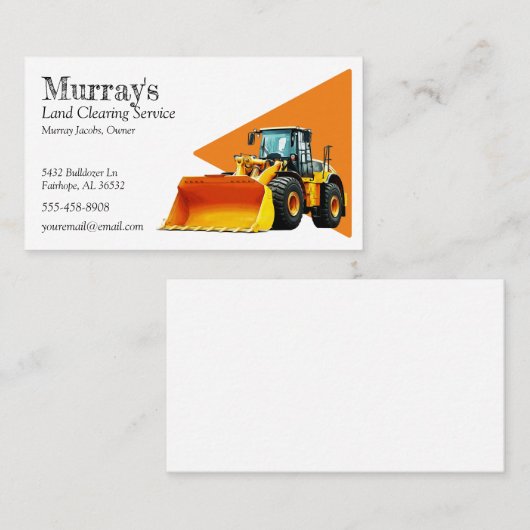 ブルドーザー土地清算 名刺 (正面/裏面)