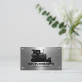 ブルドーザー工場オペレフェイクーターメタル建築 名刺 (スタンド正面)