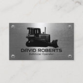 ブルドーザー工場オペレフェイクーターメタル建築 名刺 (正面)