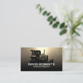 ブルドーザー工場オペレモダンータ金ゴールド建築 名刺 (スタンド正面)