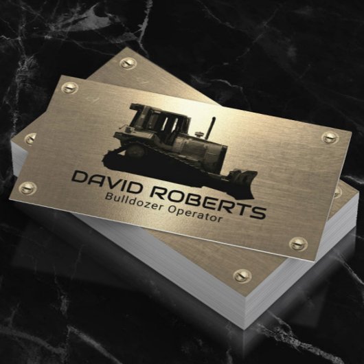ブルドーザー工場運営者金ゴールド金属建築 名刺