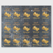 ブルドーザー建築トラック誕生日ボーイ ラッピングペーパー (フラット)