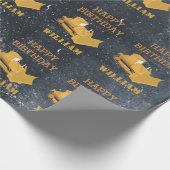 ブルドーザー建築トラック誕生日ボーイ ラッピングペーパー (角)