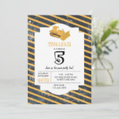 ブルドーザー建築トラック誕生日招待状 招待状 (スタンド正面)