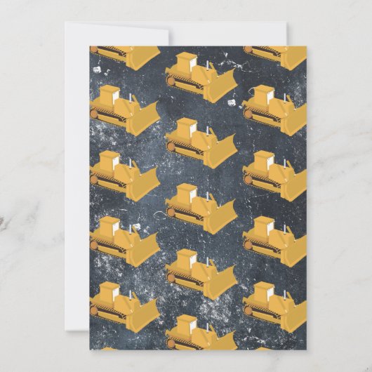 ブルドーザー建築トラック誕生日招待状 招待状 (裏面)