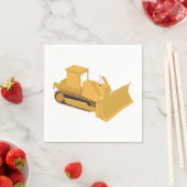 ブルドーザー建築トラック スタンダードカクテルナプキン (インサイチュ)