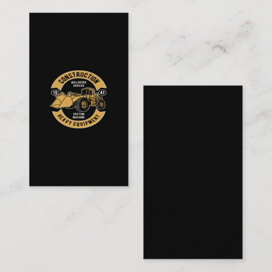 ブルドーザー建築重機 名刺 (正面/裏面)