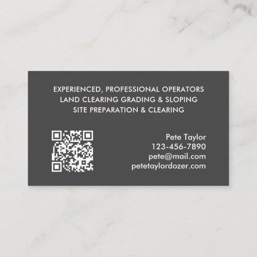 ブルドーザー建築 名刺 (裏面)