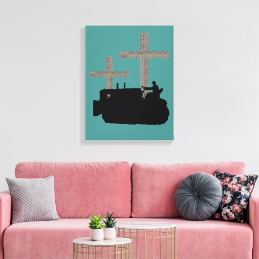 ブルドーザー手術技師クリスチャン・クロス キャンバスプリント (インサイチュ (リビング))