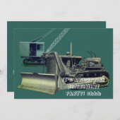 ブルドーザー操作技士 重機オペレーター 招待状 (正面/裏面)