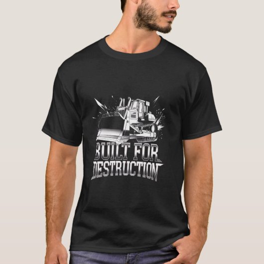 ブルドーザー演算子建築ワーカーアース引越し業者 Tシャツ (正面)