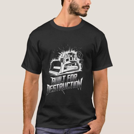 ブルドーザー演算子建築ワーカーアース引越し業者 Tシャツ (正面)
