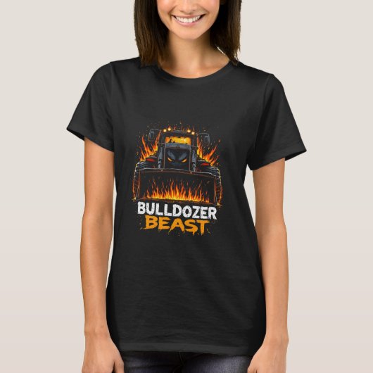 ブルドーザー演算子建築ワーカーアース引越し業者 Tシャツ (正面)