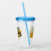 ブルドーザー漫画イラストレーション アクリルタンブラー (左)