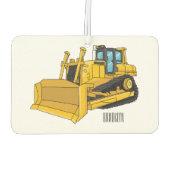 ブルドーザー漫画イラストレーション カーエアーフレッシュナー (裏面)