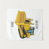 ブルドーザー漫画イラストレーション タペストリー (正面(横))