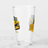ブルドーザー漫画イラストレーション タンブラーグラス (左)