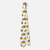 ブルドーザー漫画イラストレーション ネクタイ (正面)