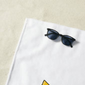 ブルドーザー漫画イラストレーション ビーチタオル (インサイチュ)