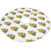 ブルドーザー漫画イラストレーション ブラッシュドポリエステルツリースカート (アングル)